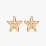 Milskye S925 Silver Jewelry for Party 18K Yellow Gold Plated Starfish Earrings