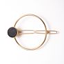 Minimalist Geometric Marble Metal Hair Pins round Rectangle Shape Hair Clips for Women Girls Hair Styling Accessories