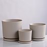 Modern 3 Set Planter Stand Plant Pots round Flower Plant Ceramic Tray for Indoor Outdoor Potted Home Decor Flower Stand