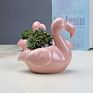Modern Indoor Outdoor Decor Flamingo Shape Small Ceramic Flower Pot