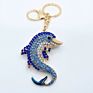 Muyang Style Multiple Diamond Dolphin Shape Keychain Colorful Alloy Kids Keychain Rose Gold Keyring for Gift