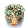 Natural Stones Bracelet for Women Tassel Charm Set Lady Jewelry Boho Bracelet
