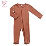 Newborn Baby Autumn Clothes Ribbed Footie Rompers Infant Rib Footie with Mitten & Zipper