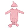 Newborn Infant Toddler Boy Girl Clothes Sleeper 100% Combed Cotton Baby Knotted Sleeping Gown with Hat