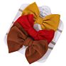 Newest Solid Bowknot Waffle Bullet Hairbands Fabric Nylon Style Infant Elastic Hair Accessories Hairband Baby Girl Headband Set