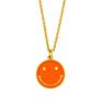 Gold Neon Smile Smiley Pendant Necklace