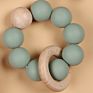 Custom Non-Toxic Wooden Teething Toy Silicone Beads Baby Teether