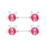 Nuoro Crystal Cz Barbell Bar Shield Body Breast Jewelry Adult Game for Women Girls Stainless Steel Cat Nipple Ring Piercing