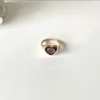 Nuoro Y2K Double Layer Colorful Enamel Heart Finger Ring for Women Charms Party Jewelry Gifts Chunky Rings