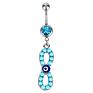 Ocean Beach Body Jewelry 316L Surgical Steel Belly Navel Rings Piercing Blue Crystal Starfish Belly Button Rings Dangle