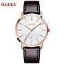 Olevs 5869 L Luxury Olevs Quartz Genuine Leather Strap Minimalist Ultrathin Wrist Watches Waterproof