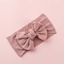 Organic Cotton Bow Knot Knitted Ribbed Baby Headband for Babies
