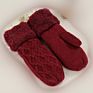 Outdoor Twist Thick Plush Edge Warm Gloves Womens Knitted Mittens