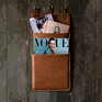 Personalized Pu Leather Magazine Holder Hanging Wall Office Decor Vintage Storage Organizer