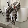 Plaid Pants Women Autumn Wide Leg Pants for Women Korean Style High Waist Checkered Pants Oversize Trousers Women Harajuku