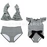 Plaid Parent-Child Swimsuit Mother-Daughter Parent-Child Swimwear Mommy and Me Swimwear Swimsuits