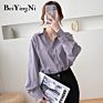 Pocket Elegant Ol Office Ladies Blusas Tops Womens Blouses Shirts