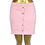 Polyester High Waist Button Mini Skirts Ladies Shorts Women's Skirt with Pockets