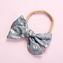Popular Newest Spring Flowers Nylon Bows Fabric Girls Headbands Soft Elastic Hairbands Baby Bow Hair Accessories