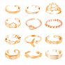 Popular Women Rings Joint Opening Alloy Tail Ring Set