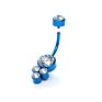 Punk Double Head round Stainless Steel Belly Ring Multi Colors Geometric No Pierced Iced Out Cubic Zirconia Cz Belly Navel Ring