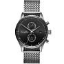 Quartz Business Classic All Black Mens Watch Multifunctional Japan Movt Mesh Belt Watch