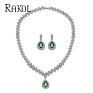 Rakol Sp057 Luxury Teardrop Water Shape Zircon Horse Eye Cz Necklace Earrings Jewelry Set