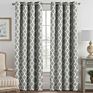 Ready-Made Nordic Style Thick Navy Geometric Printed Blackout Curtains Thermal Insulation Bedroom Solid Curtains