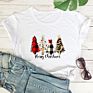 Retro Merry Christmas Trees T-Shirt Cute Women Holiday Gift Shirt