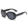 Retro Oval Thick Frame Sunglasses Women round Black Sunglasses