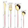 Reusable Black and Gold Luxury Hotel Wedding Flatware Set Stainless Steel Cutlery Sets with Box