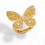 CZ diamond Pave Colored Butterfly Rings