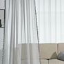Rod Pocket Voile Sheer Curtain with Pom Pom