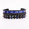 Roman Bangle Natural Stone Beads Gemstone Macrame Bracelet Men Jewelry Bracelet Set Design Stainless Steel Cuff Bracelets