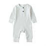 Newborn Baby Ribbed Cotton Baby Girls Boys Jumpsuit With Button