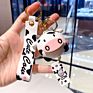 Rubber 3D Soft Pvc Keychain Dairy Cattle Plastic Key Chains Zodiac Cattle Cow Rubber Wristbands Key Chain