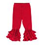 Sales Toddler Ruffle Leggings Solid Color Triple Cotton Kids Clothing Girls Ruffle Pants