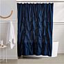 Shower Curtains Solid Pongee Fabric Geometric Textured Tufted Design Pinch Pleat Waterproof Shower Curtain