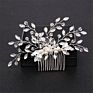 Silver Pearl Crystal Wedding Hair Combs Hair Accessories Bride Bridesmaid Jewelry for Women