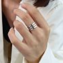 Simple Double-Layer Multi-Layer Plain Titanium Steel 18K Gold Ring for Men and Women Couples