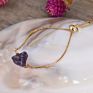 Single Stone Gold Chain Adjustable Crystal Bracelets Natural Nugget Quartz Crystal Simple Bracelet