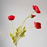 Small Moq Colorful Flocking Artificial Poppy Silk Flower Four Poppies for Wedding Decoration Flowers Wall