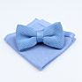 Solid Color Knitted Hankerchief Bowtie Set Soft Red Blue Purple Pink Wedding Pocket Square Bow Tie Accessory Gift