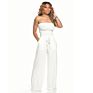 Solid Color Tube Top Wide Leg Jumpsuit One Piece High Waist Women Jumpsuit Pants