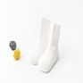 Solid color turn cuff baby booties socks with anti slip