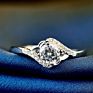 South Korea Simple Diamond Women's Ring 925 Sterling Silver Adjustable Rings Jewelry
