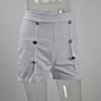 Spring and Women's Style High Waist Button Zipper Shorts Pants