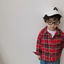 Spring Long Sleeve Casual Cotton Plaid Shirt Boys Kids Plaid T Shirt