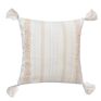 Square Cut Flowers Embroidered Pillow Cover Lumbar Cushions Morocco Tufted Tassel Woven Indian Air Pillow Cushions