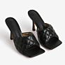 2020 New Arrival Tropez Sqaure Toe Quilted Heeled Mule